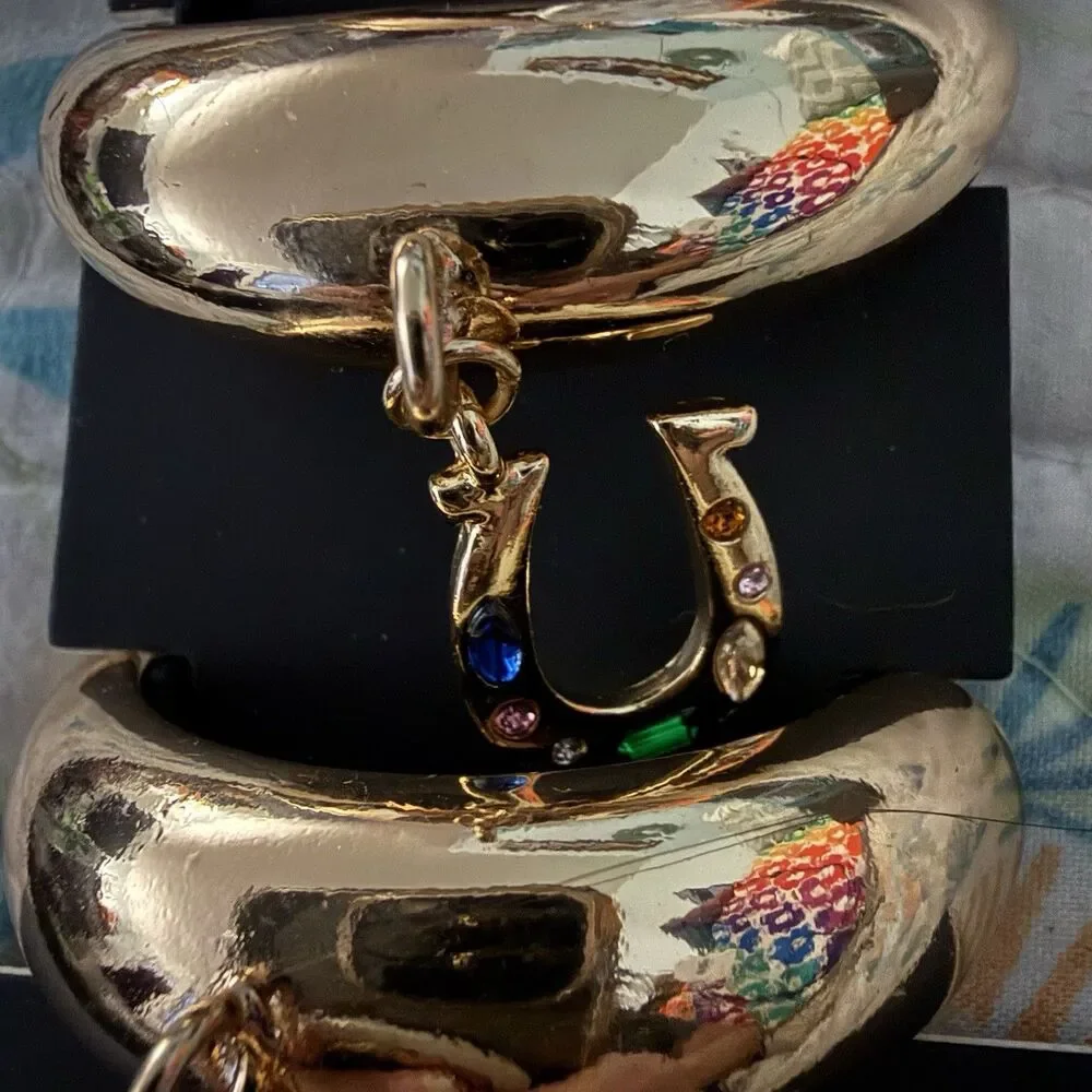 Knotty Pony Cuff Hair Bracelet Charms 3PCS  Lucky Horseshoe Cowboy Boot Western